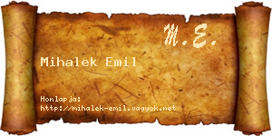 Mihalek Emil névjegykártya