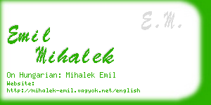 emil mihalek business card